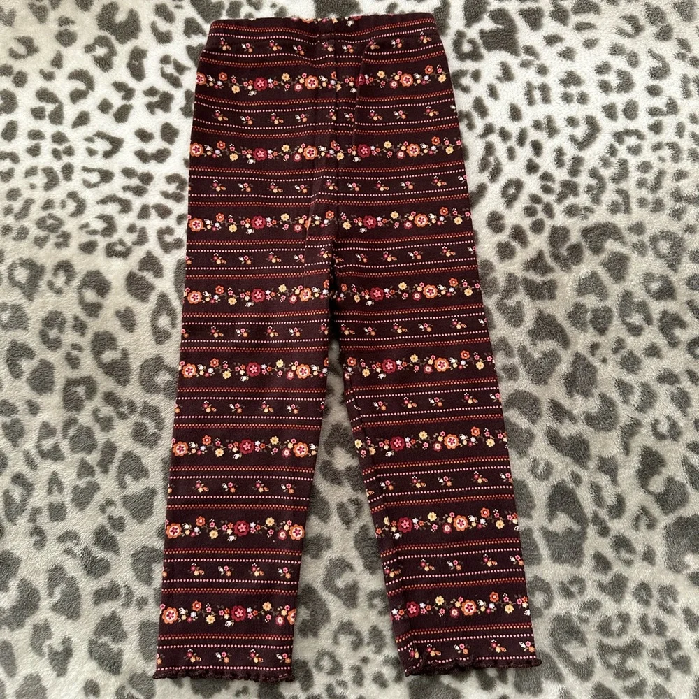 2006 NWOT Gymboree Floral Print Leggings in Brown Size 18-24 months Girls